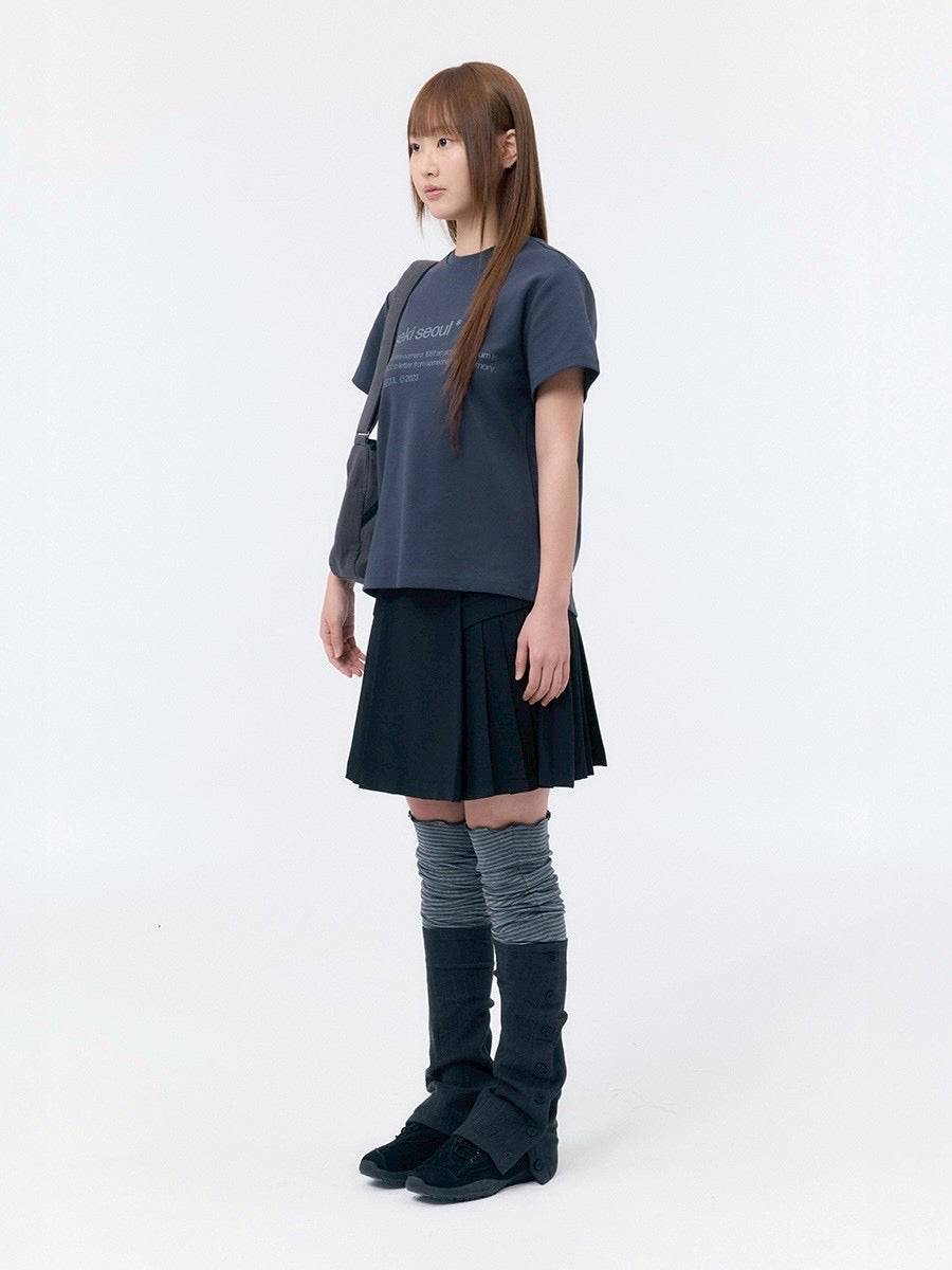 【Miseki seoul】 Striped layered button leg warmer