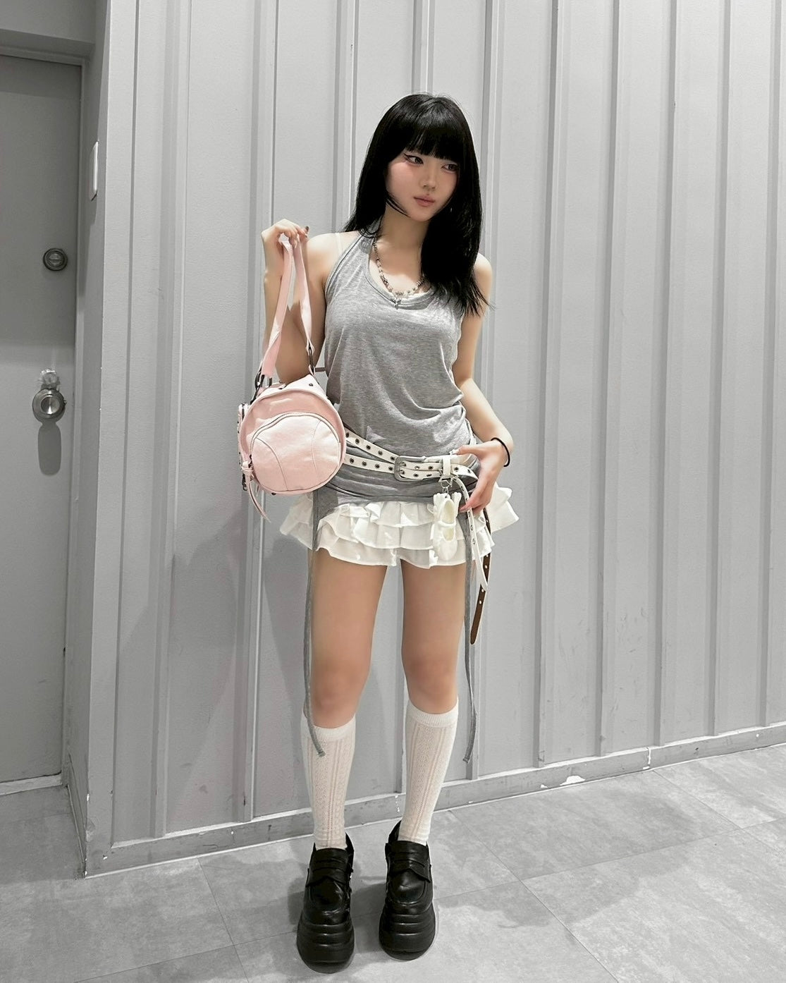 受注制【nmtc+】Layered Halter Strap Tank Dress (3color)