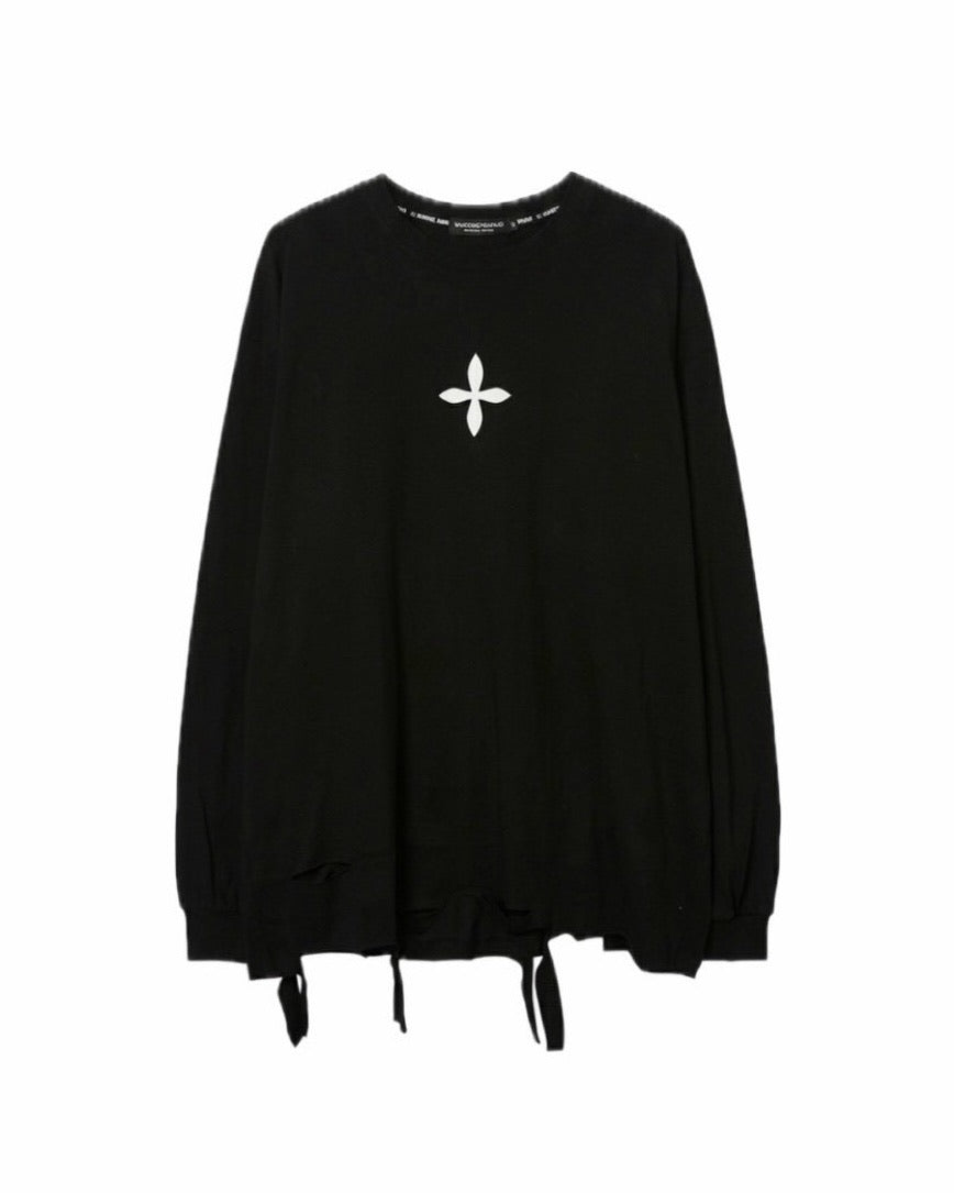 国際配送【LUV CODE】Cross distressed long sleeve