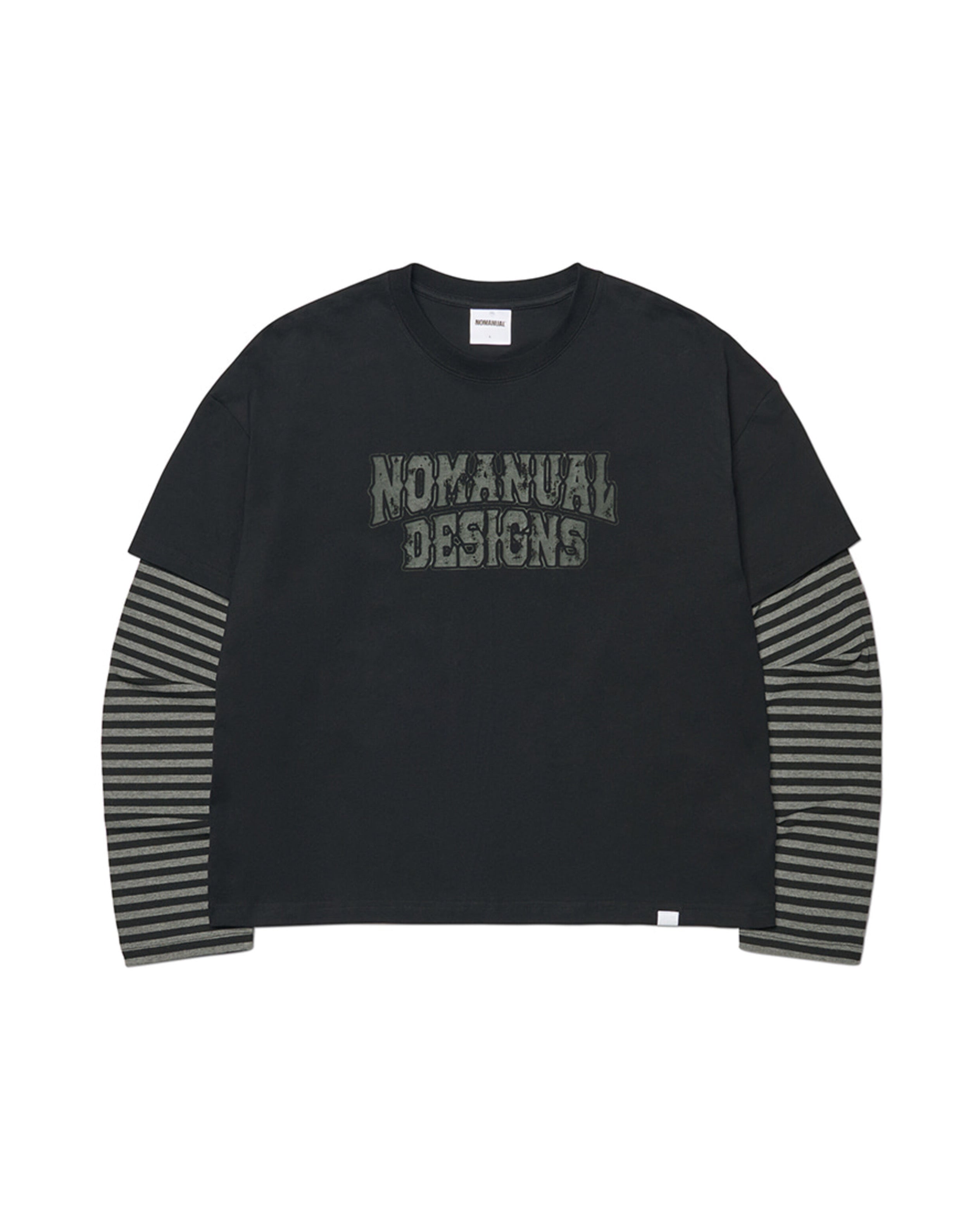 【NOMANUAL】STRIPE LAYERED LONG SLEEVE TEE
