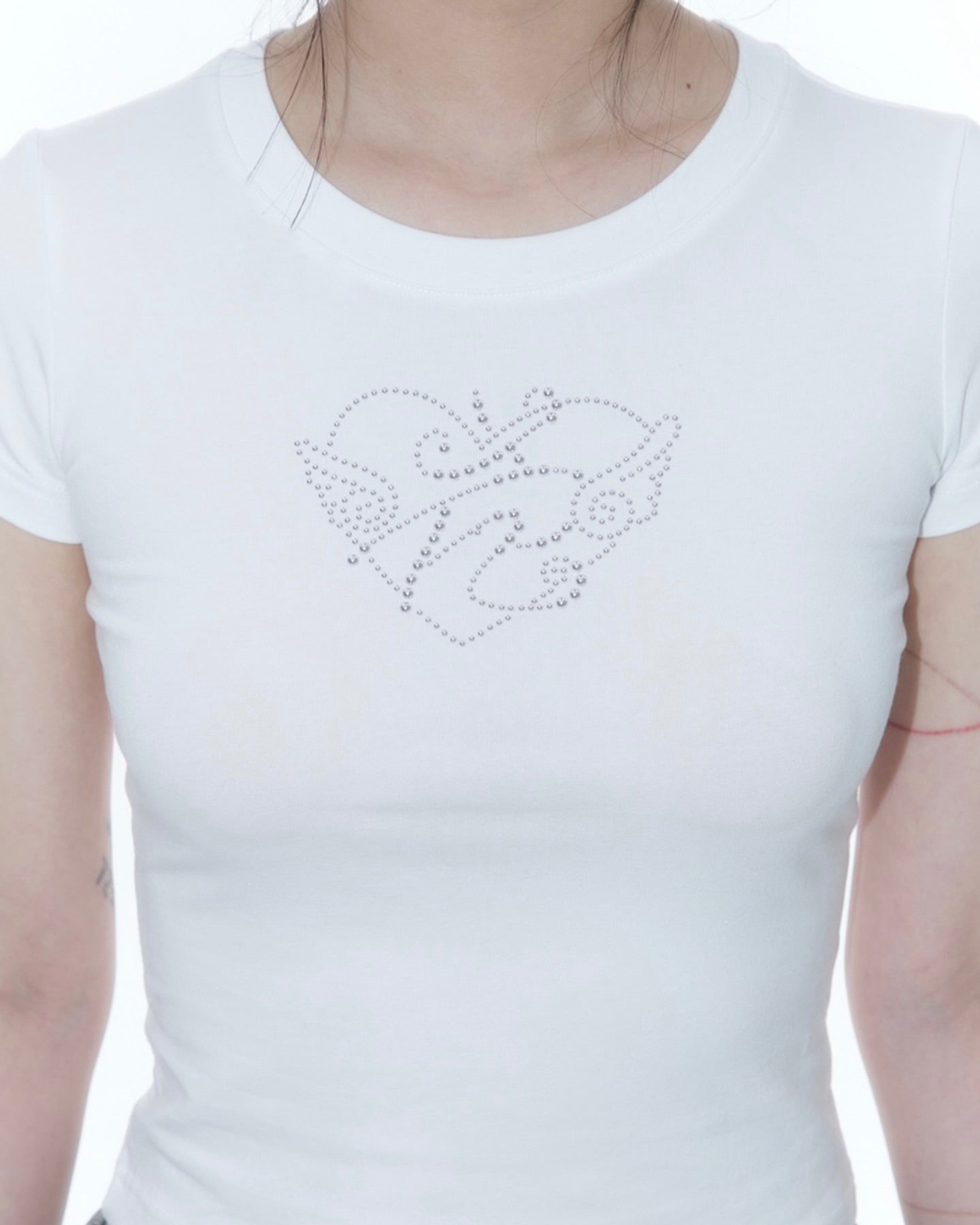 【Kashiko】Flower Heart Baby Tee