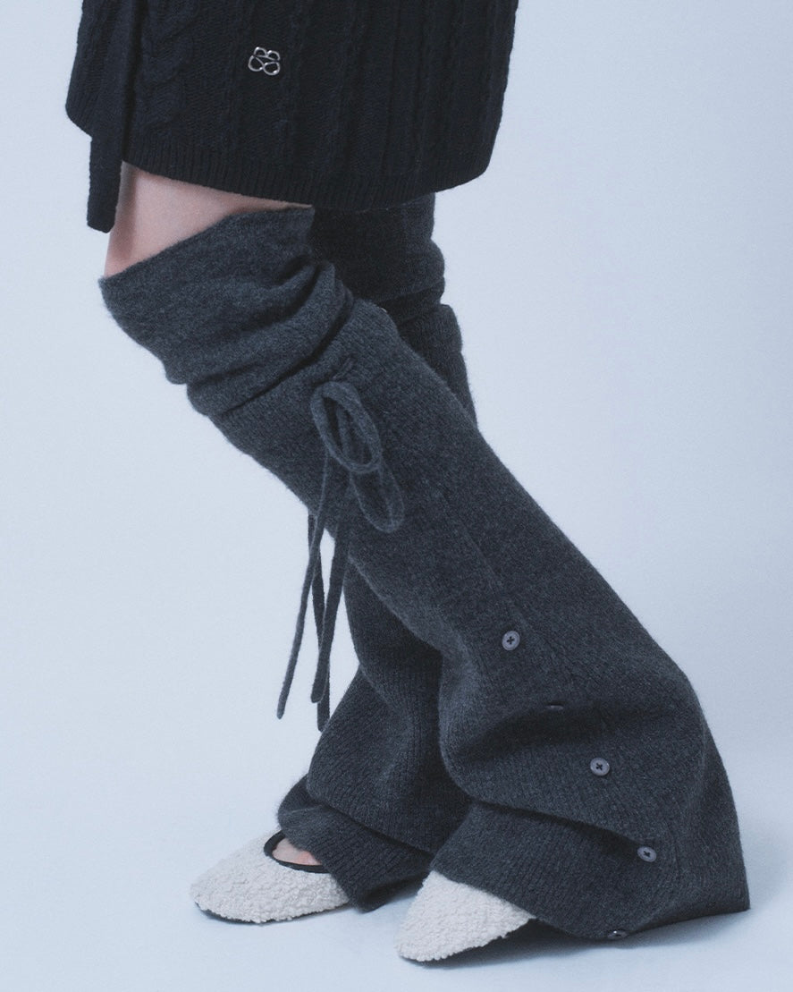 【TUOMIO】LAYERED KNIT LEG WARMER