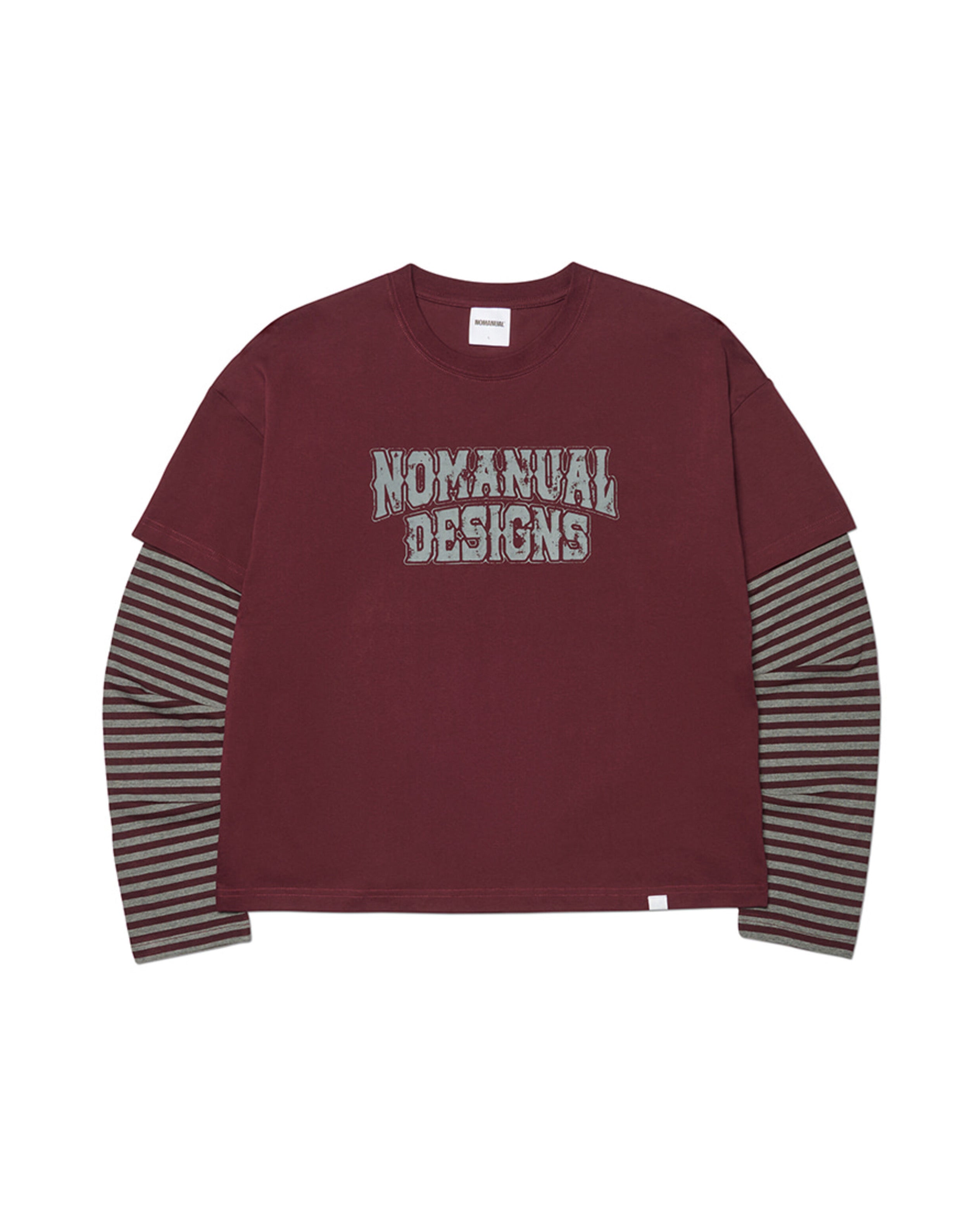 【NOMANUAL】STRIPE LAYERED LONG SLEEVE TEE