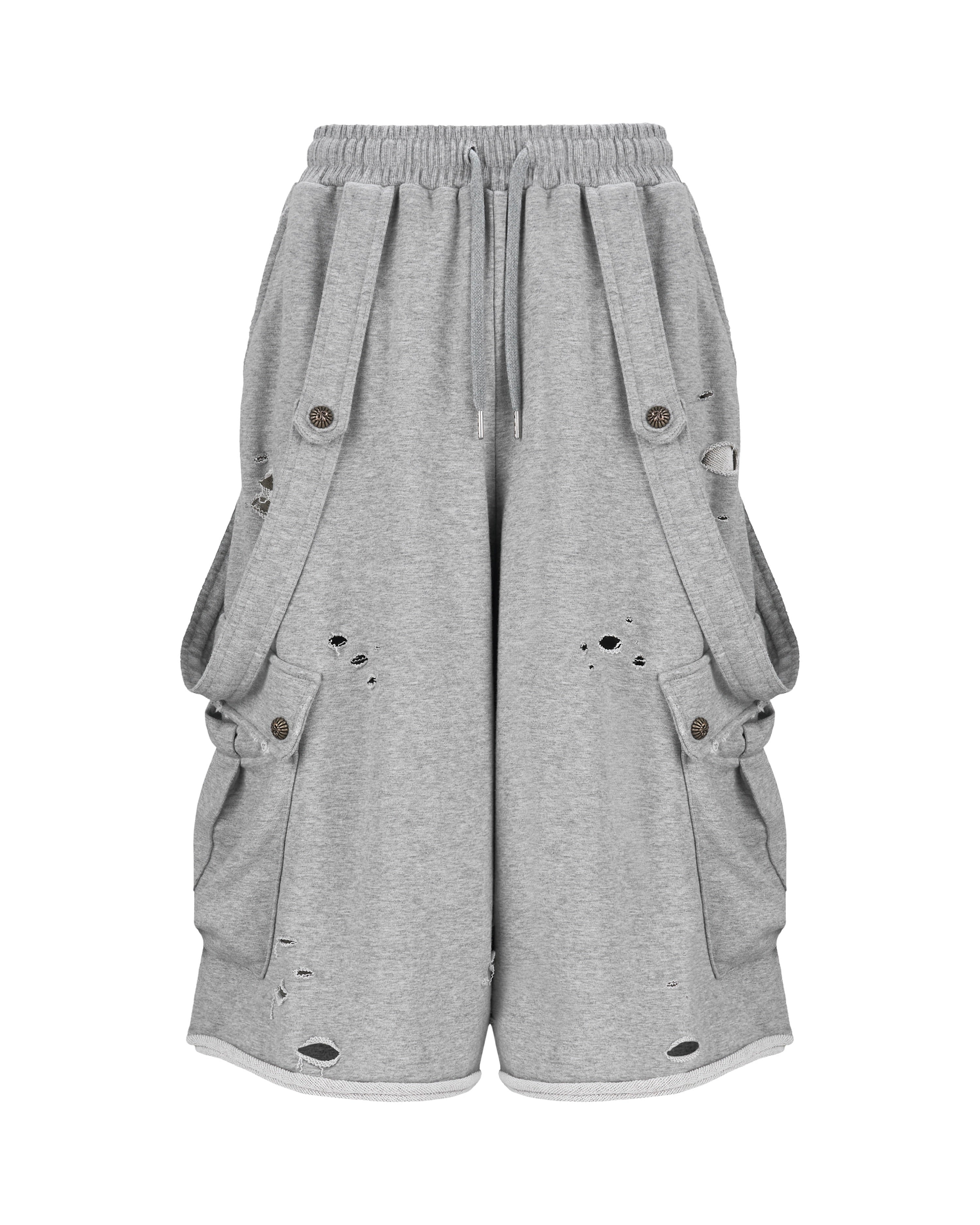 【LECYTO】Suspender Cargo Bermuda Pants