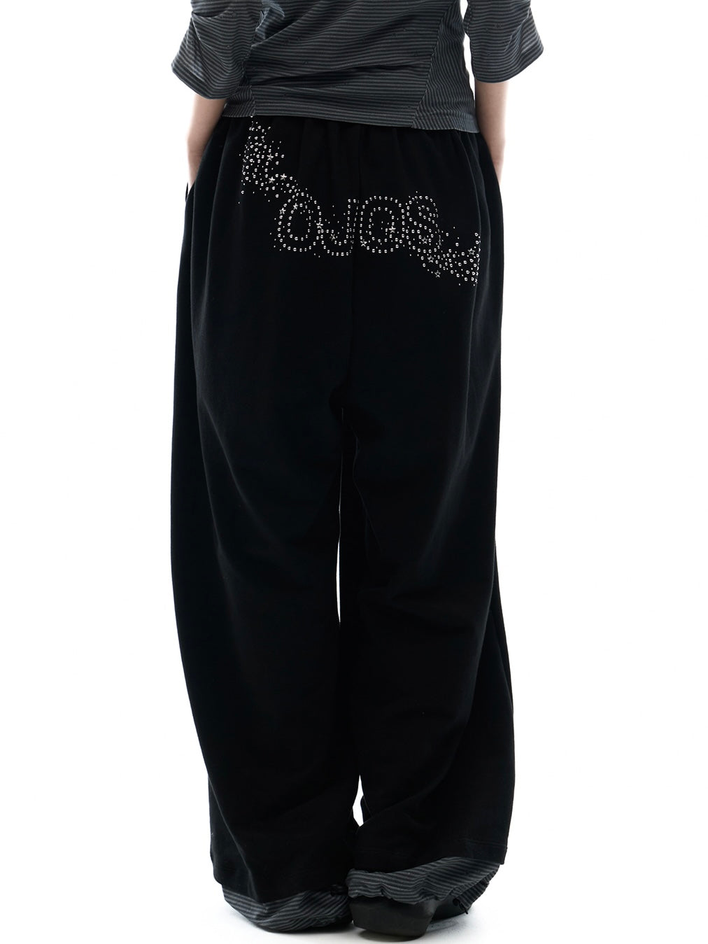 【OJOS】Hotfix Logo Wide Sweatpants