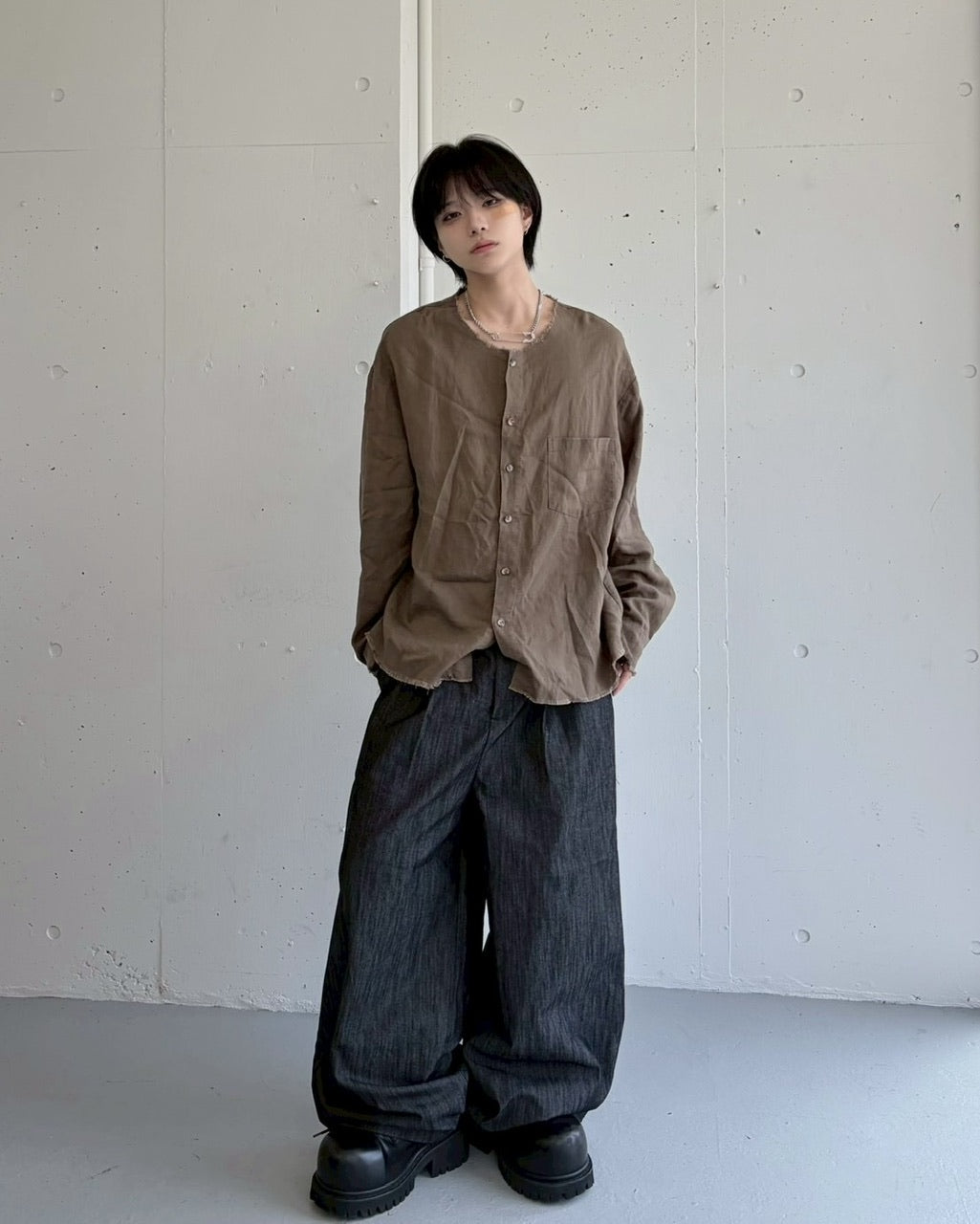 国際配送【LUV CODE】denim look wide pants (2color)