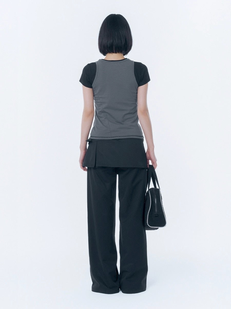 【Miseki seoul】Pocket pointed sleeveless