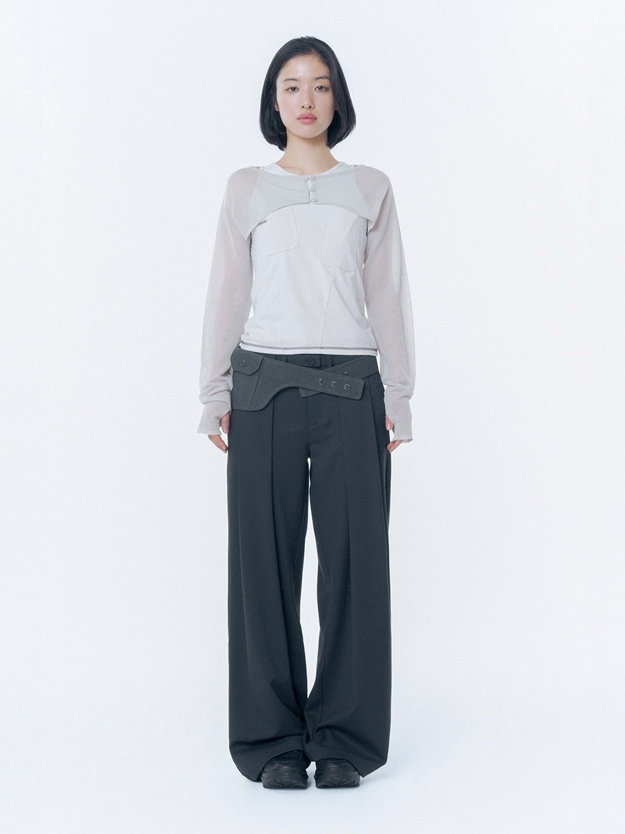 【Miseki seoul】Pocket pointed sleeveless