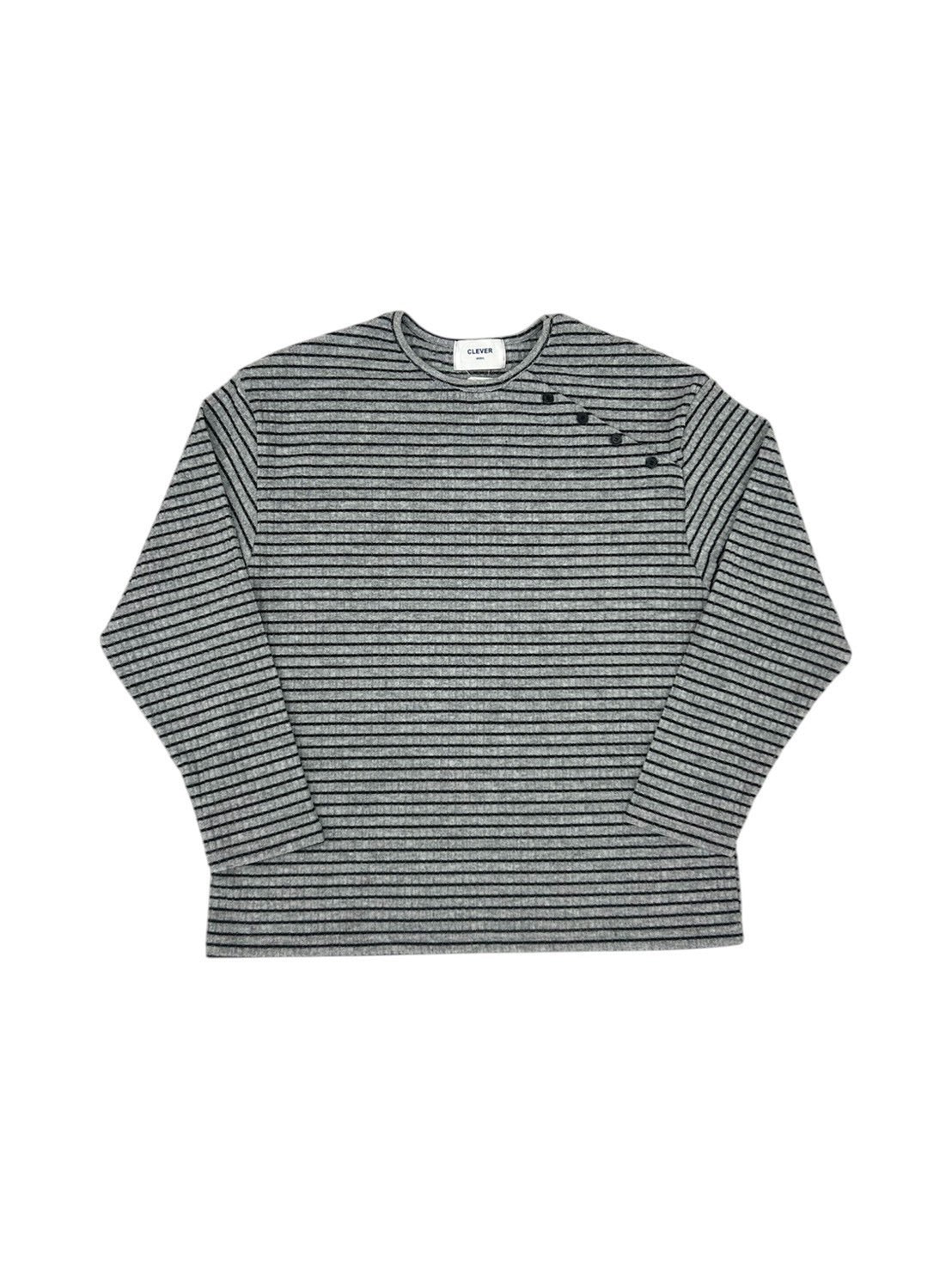 受注制【nmtc+】diagonal button border long sleeve (2color)