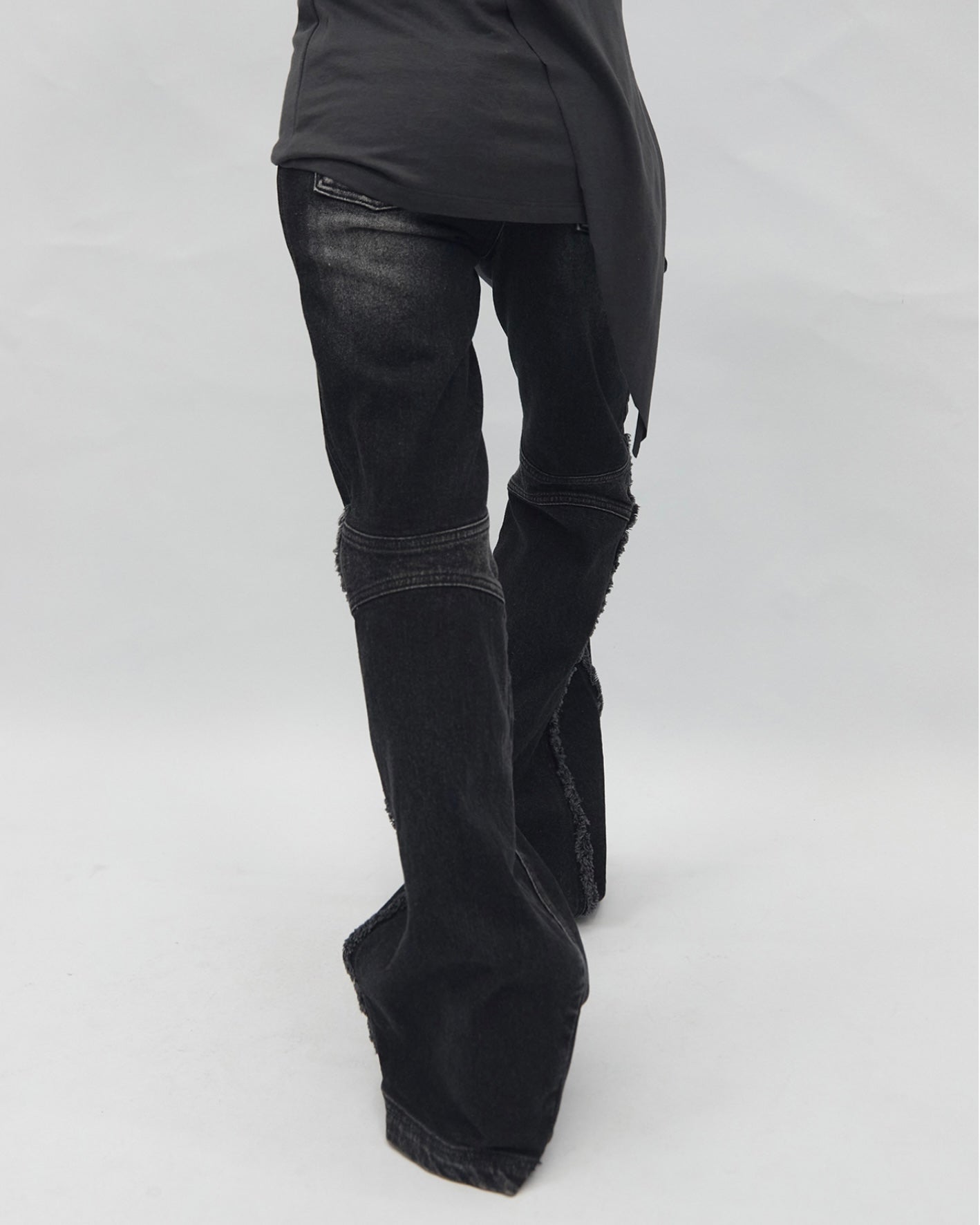 【BLR BLUER】Crush Double Line Washing Denim Pants