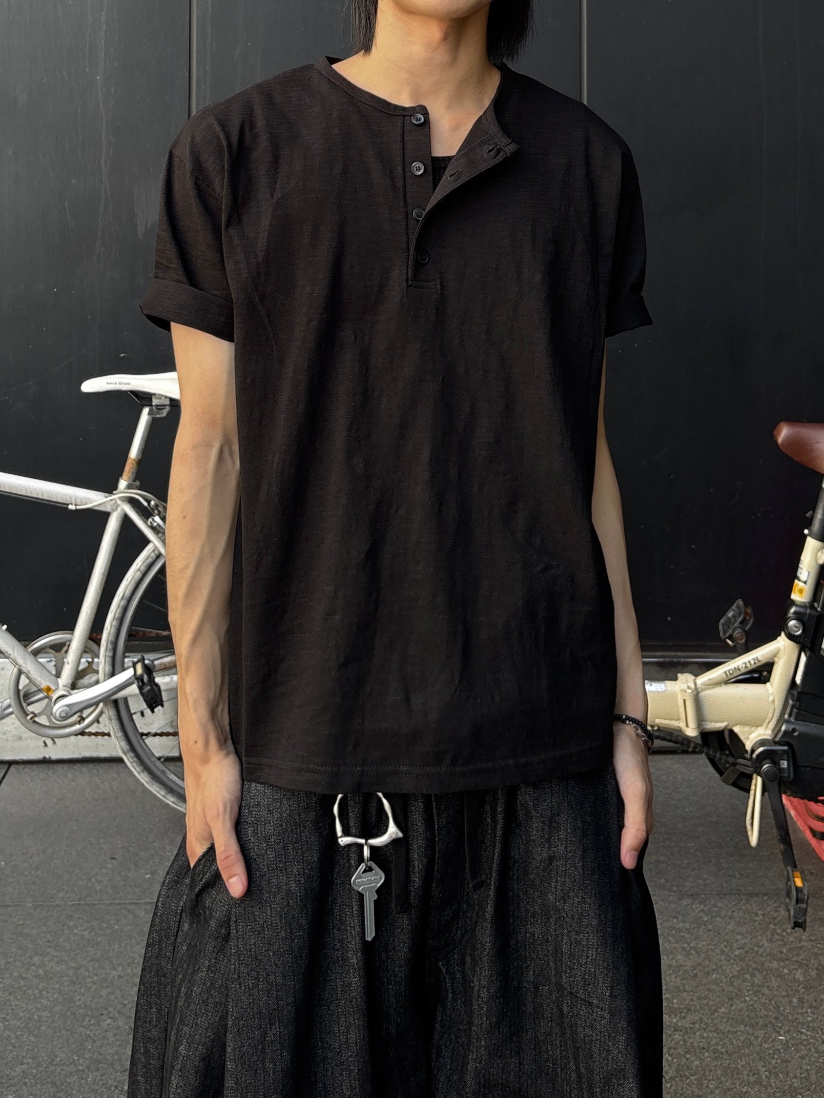 【youll】basic henley neck tee (2color)