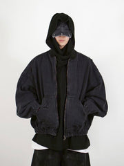 【Chikashitsu +】denim flight bomber jacket (2color)