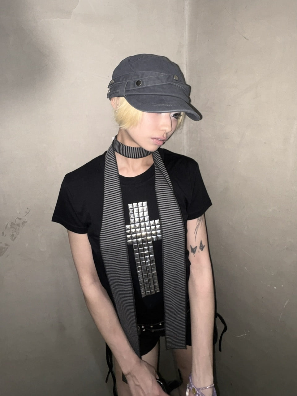 国際配送【Never mind the XU】double belt strap cap (2color)