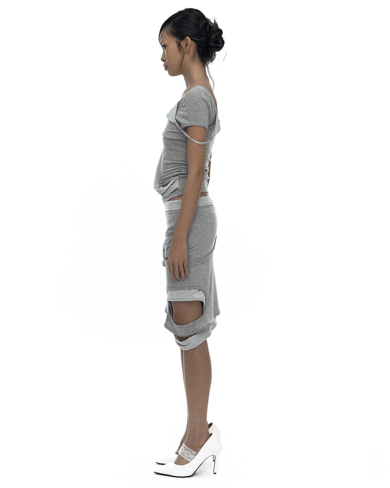 【Kashiko】Peek-a-boo Strap Skirt
