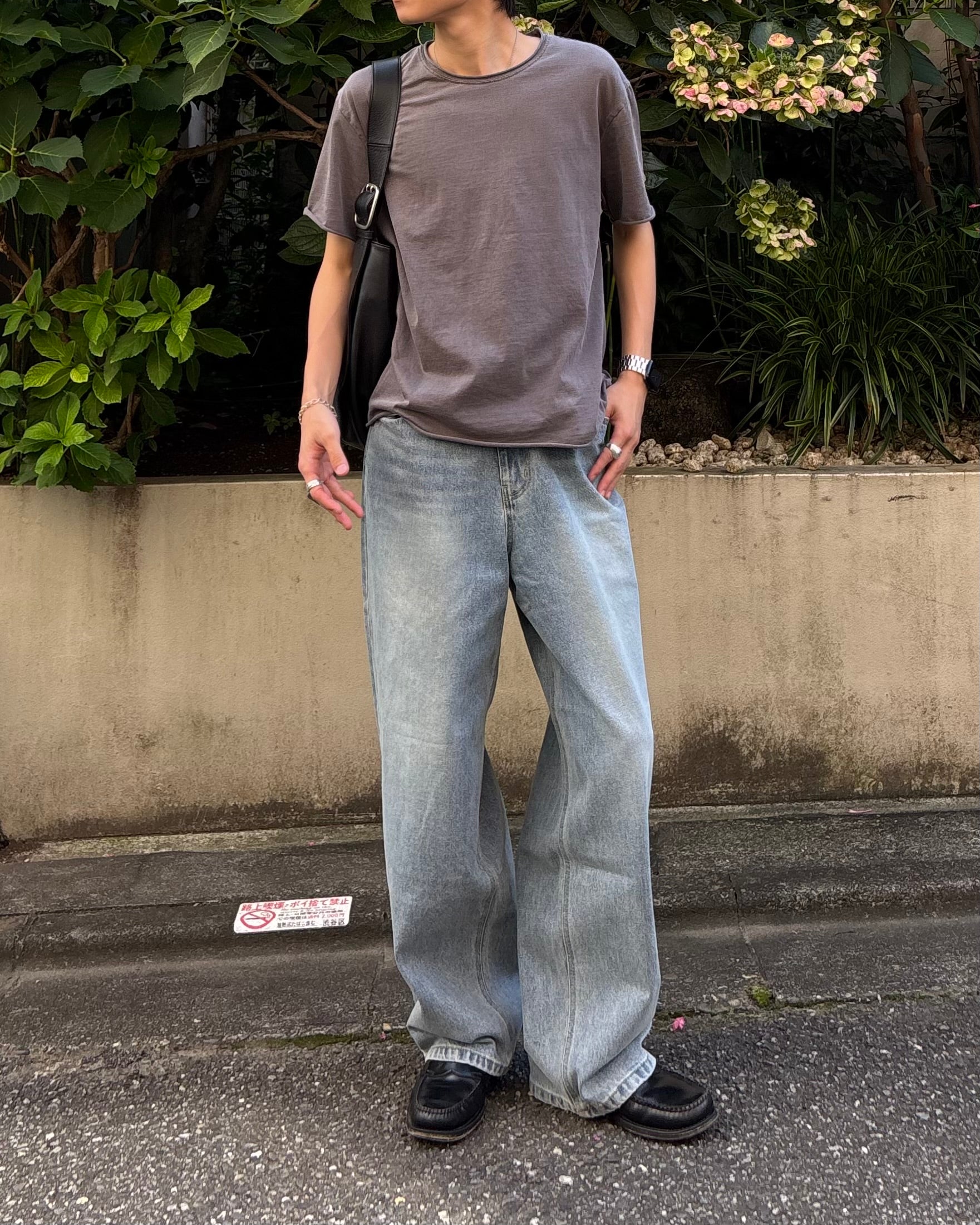 東京店WEB限定受注制【Chikashitsu +】cutting pigment tee (3color)