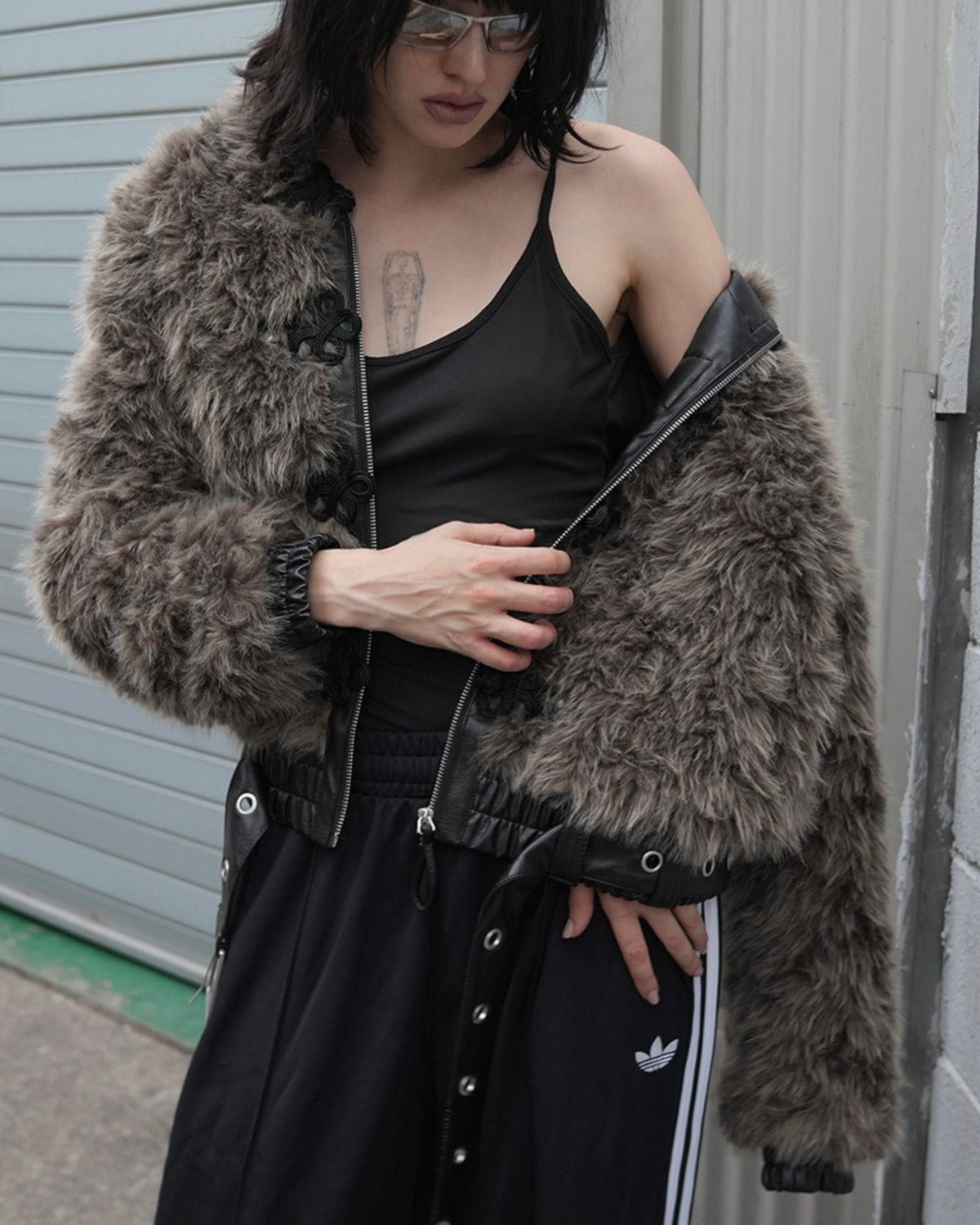 【FANCY CLUB】TOGGLE LEATHER FUR JACKET