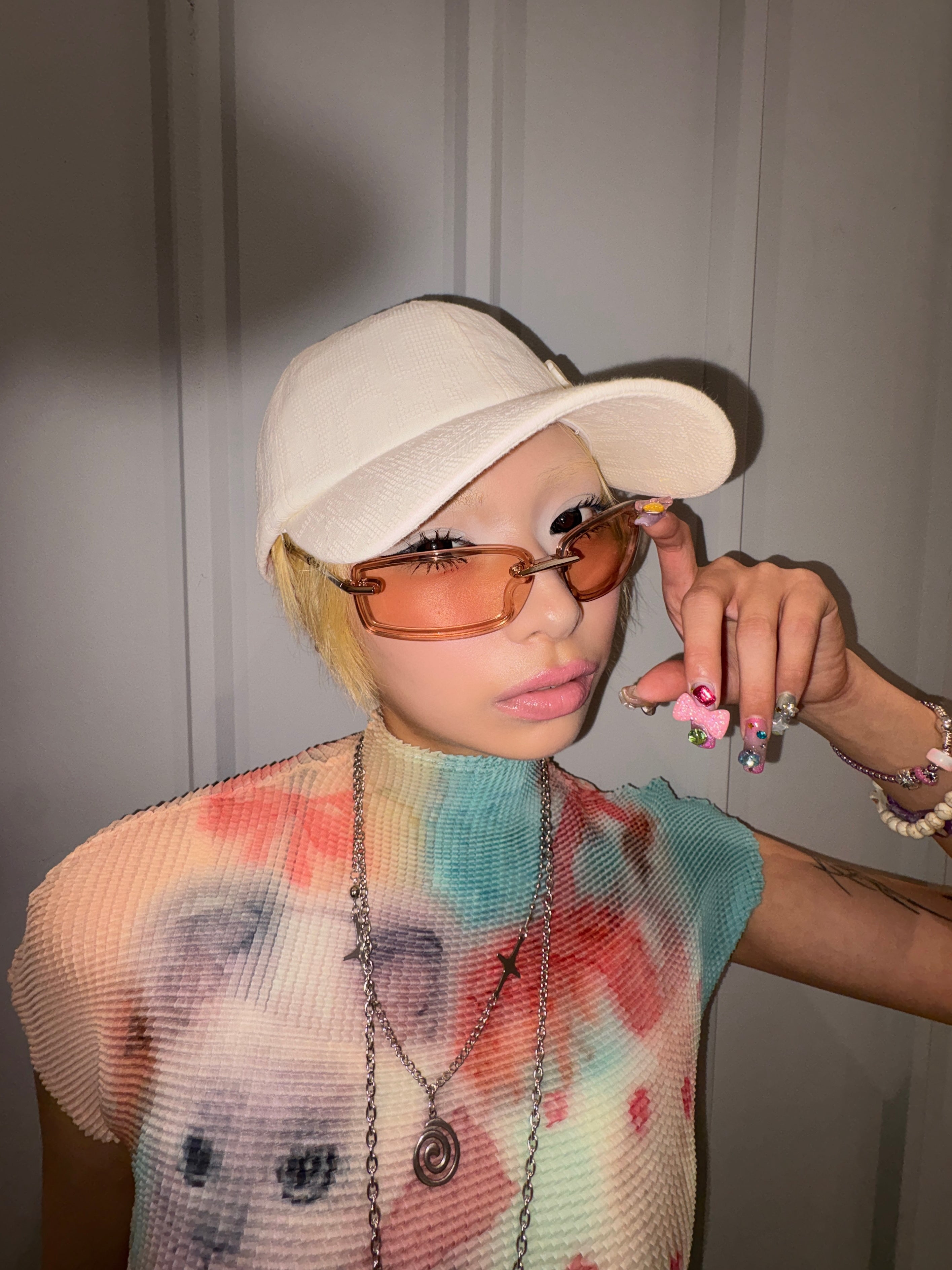 国際配送【Never mind the XU】slim shade sunglasses (2color)