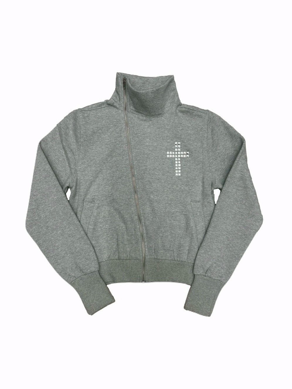 3/1 20:00発売 受注制【nmtc +】cross design diagonal zip up sweat / 【エヌエムティーシープラス】クロスデザインダイアゴナルジップアップスウェット (2color)