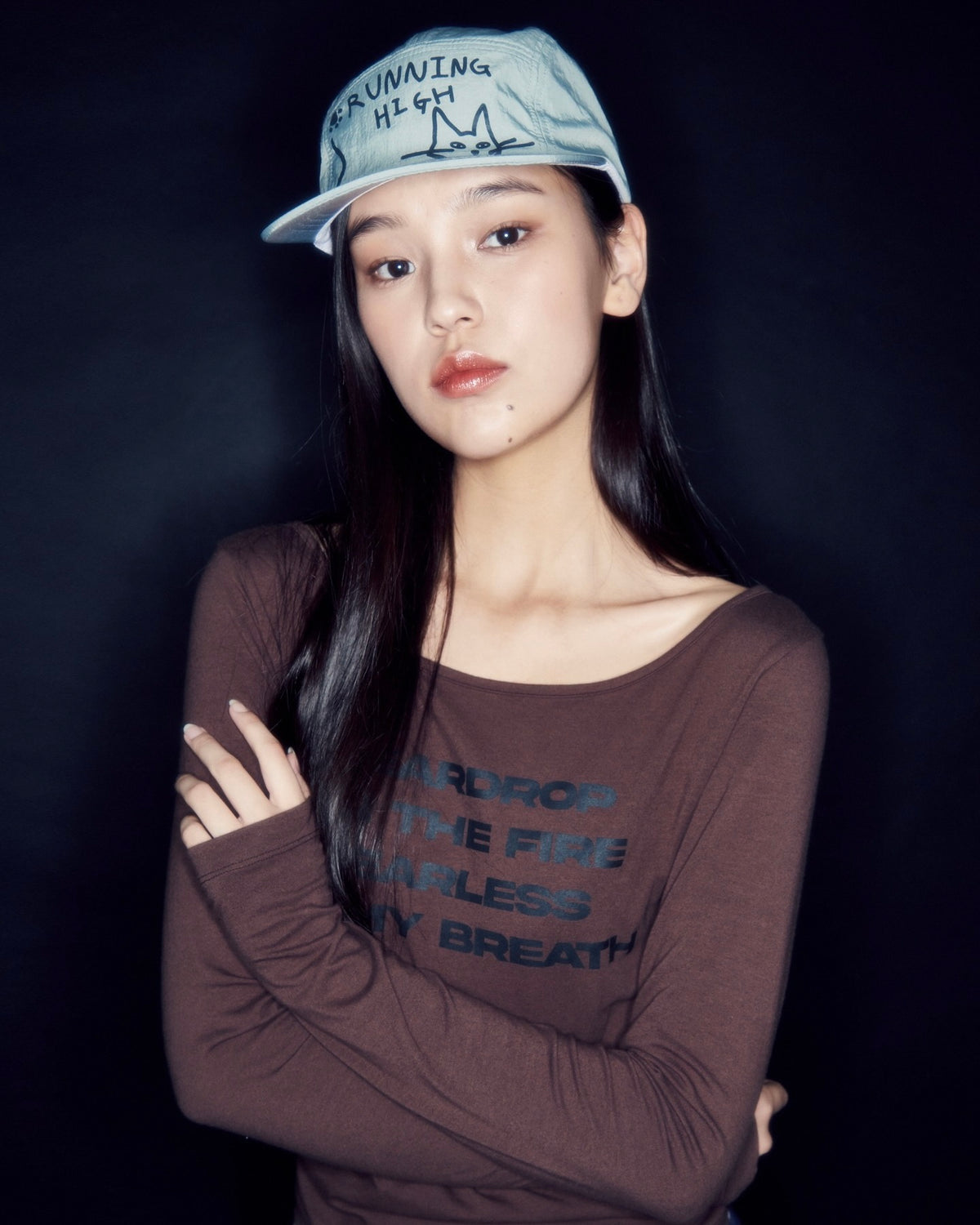 【runningHIGH】LETTERING SLIM L/S TEE
