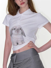 【CRANK】BUNNY GRAPHIC POLO SHIRT
