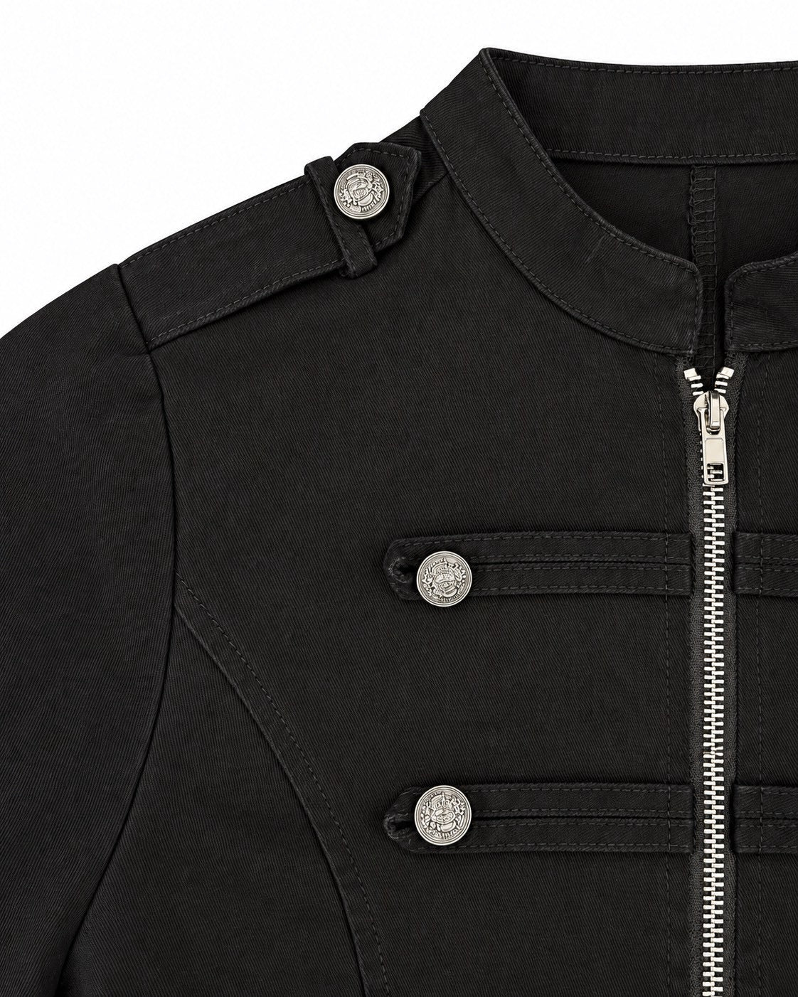 受注制【Never mind the XU】Napoleon grunge denim jacket (2color)