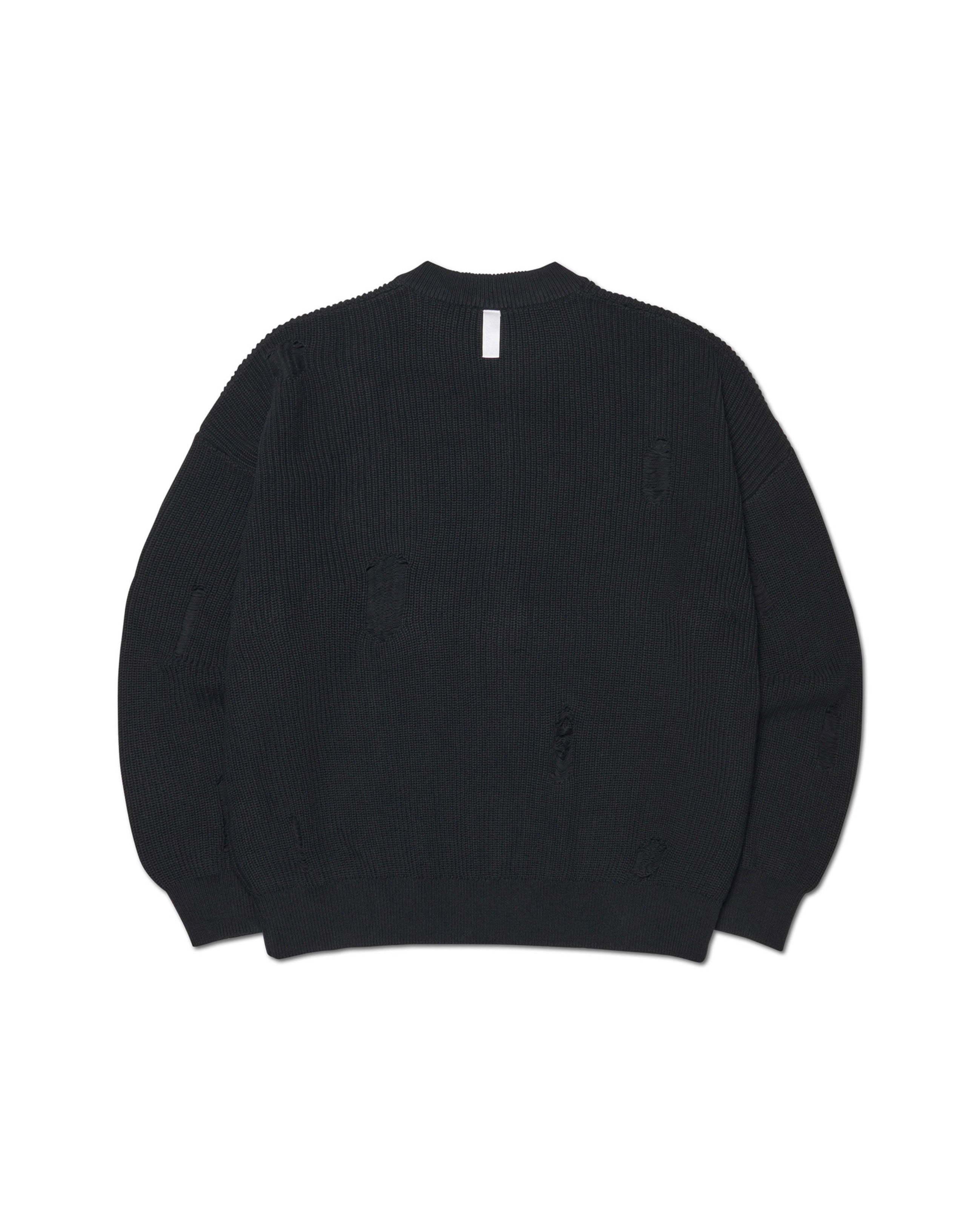 【NOMANUAL】DESTROYED KNIT ZIP-UP