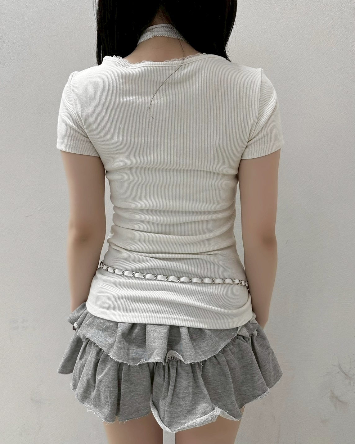 【nmtc+】Mika Cross Shirring Tee Scarf Set (3color)