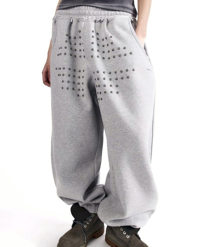【AAKAM】Go-Cross Studded SweatPants
