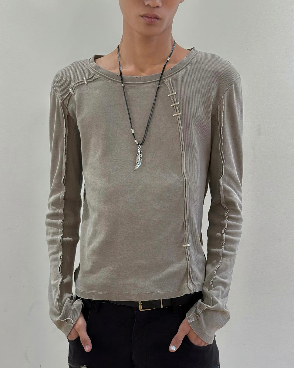 【LECYTO】Pigment Shade Pieces Long Sleeve