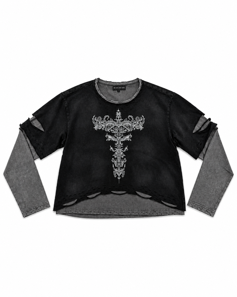 【DIG YOUR OWN GRAVE】TRIBAL CROSS LAYERED TOP