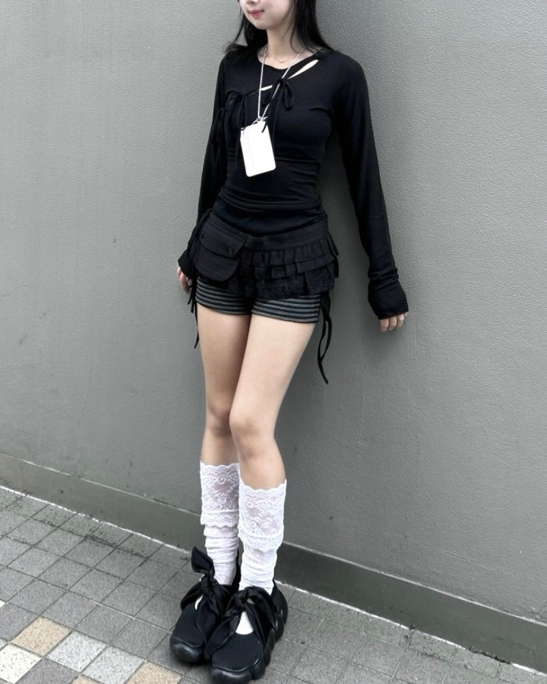 受注制【nmtc+】back logo cross long sleeve (2color)