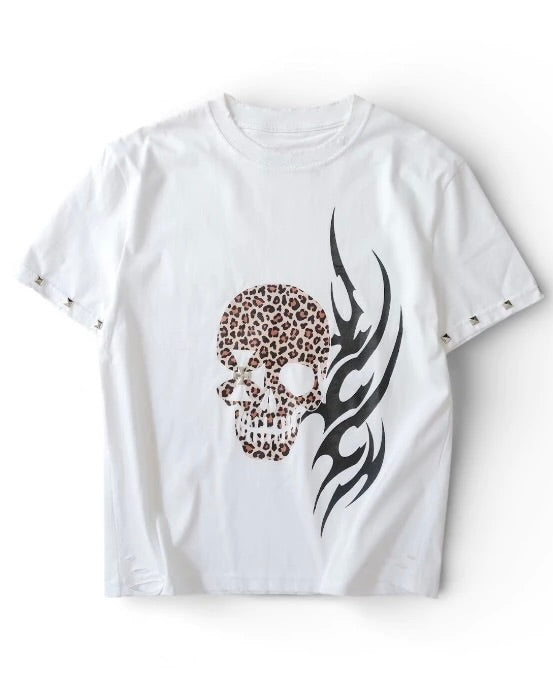 【LOWKEY CLUB】TRIBAL SKULL TEE