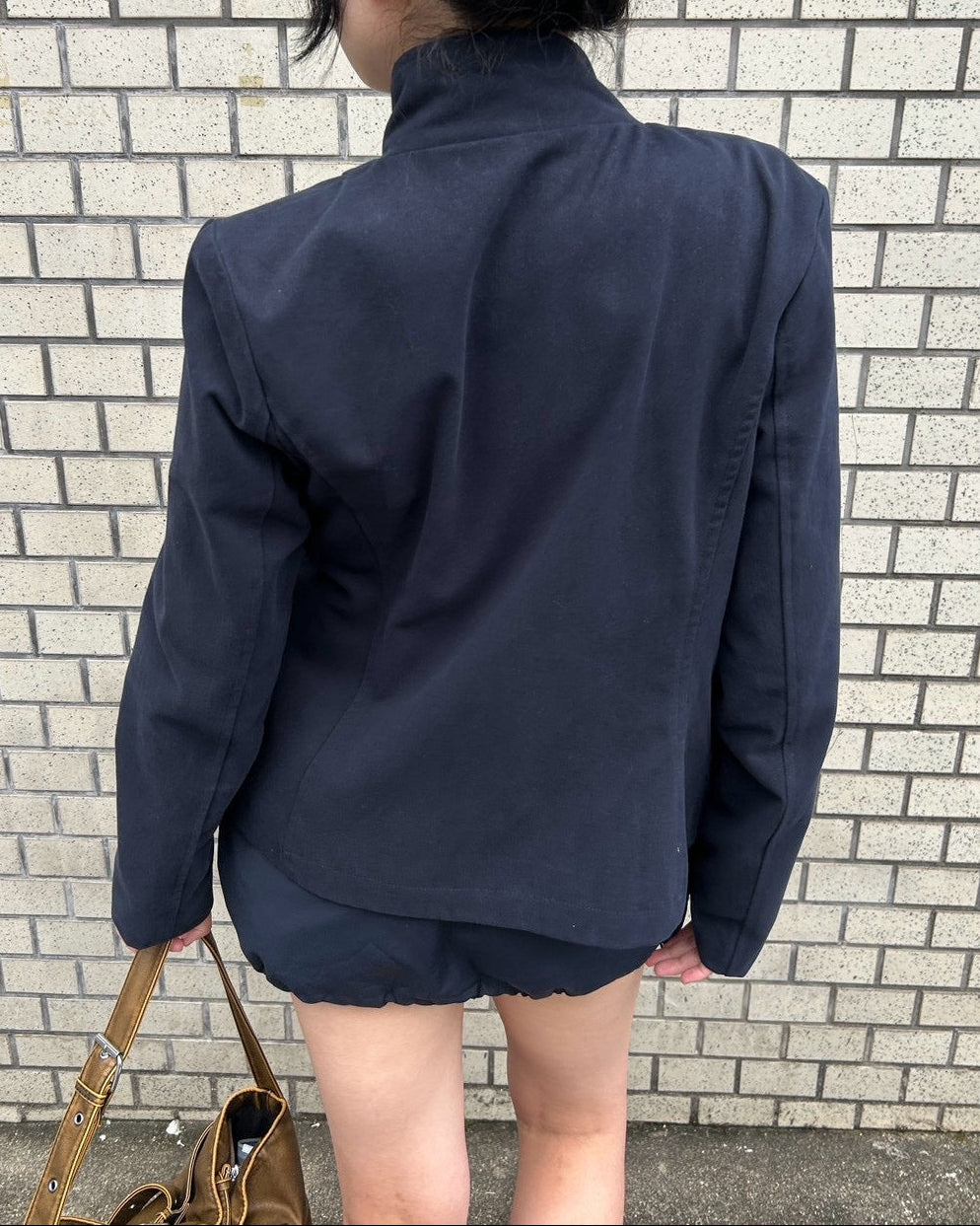 受注制【OaKS】low-neck slim-fit jacket (3color)