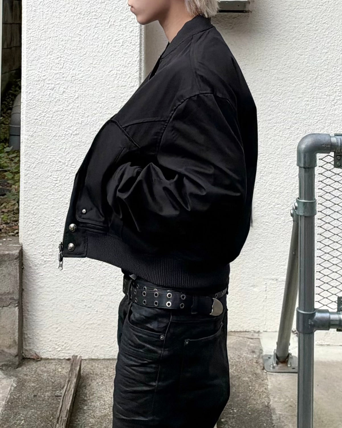 大阪店WEB限定受注制【Chikashitsu +】cropped heavy nylon MA-1 (2color)