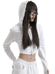 【KAIYA】tie me up hoodie zip-up
