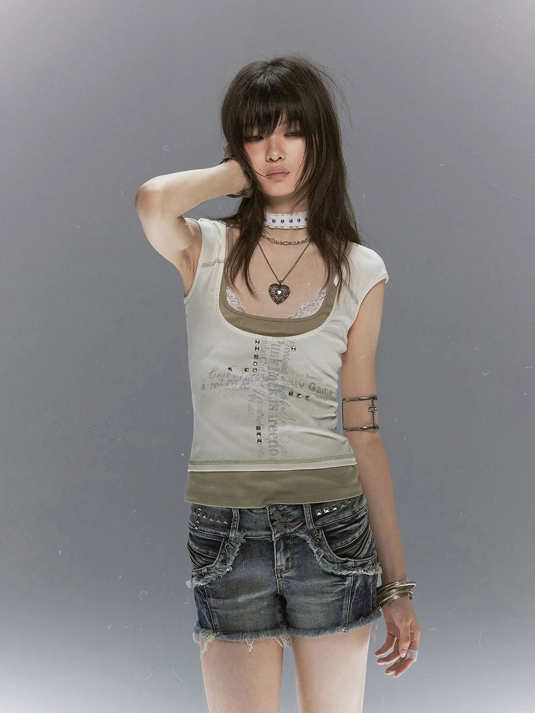 【Cest Nous】Cross graffiti T-shirt