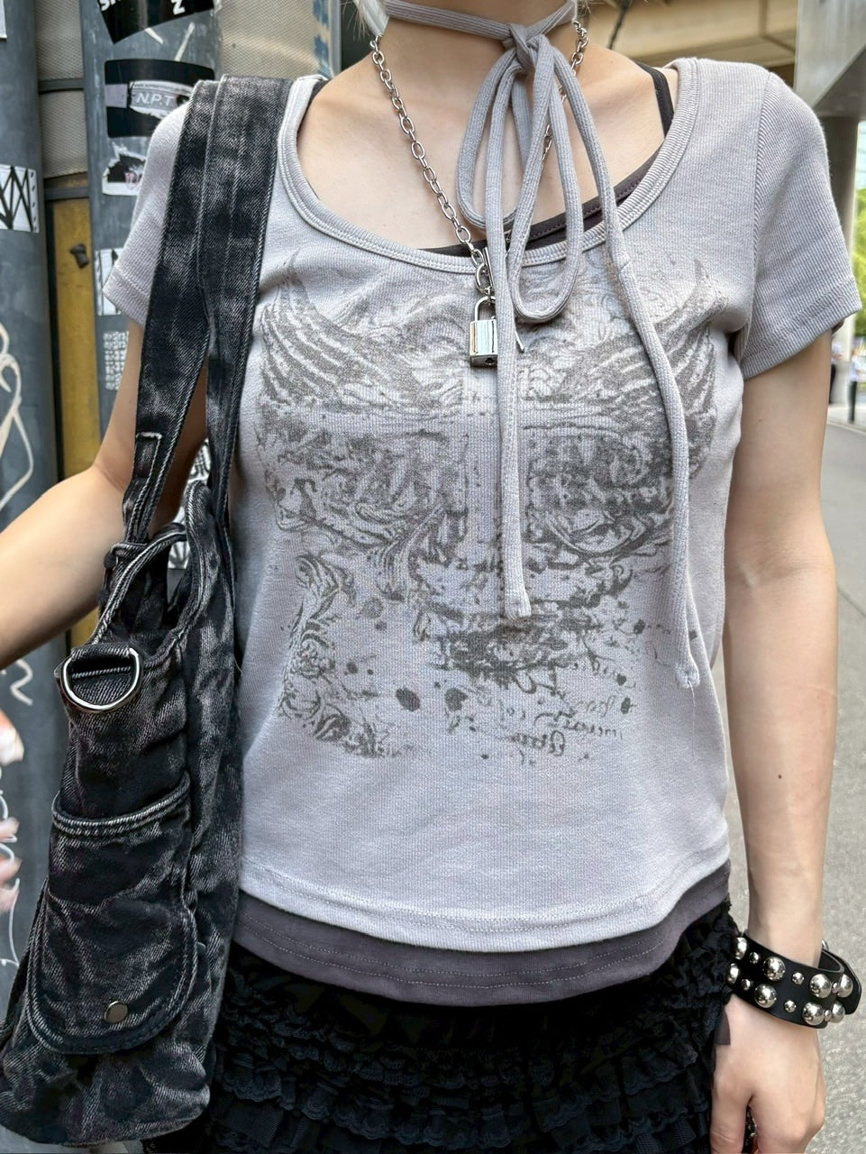 受注制【Never mind the XU】cross padlock necklace