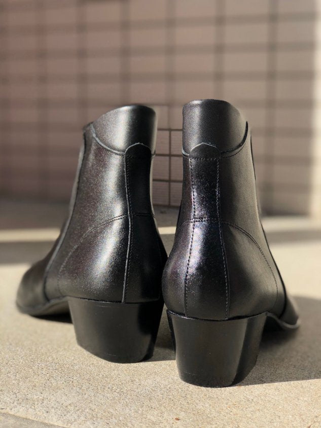 受注制【Chikashitsu +】leather heel boots