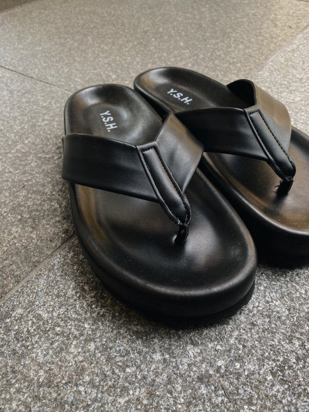 受注制【Chikashitsu +】leather volume sandal