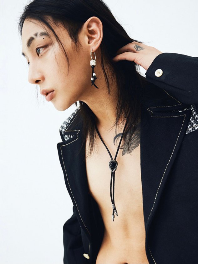 【BYBE RECORDS × BLACK PURPLE】Leather Piercing