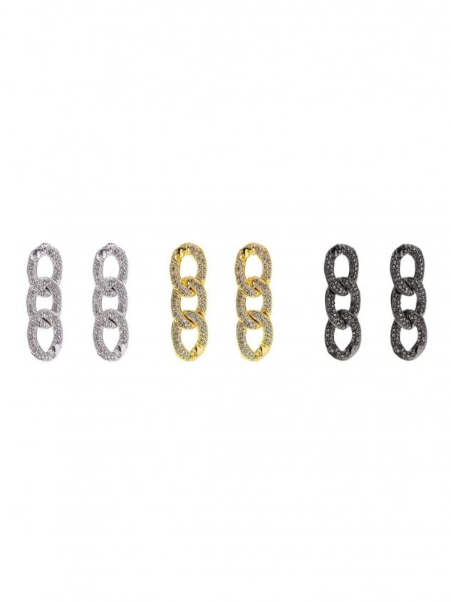 【BLACK PURPLE】PONDELL CUBIC CHAIN PIERCE