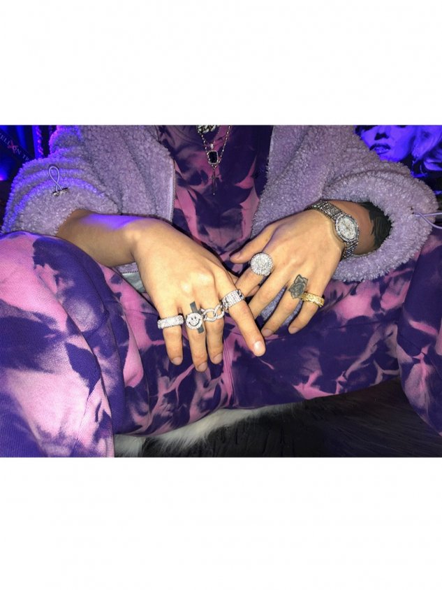 【BLACK PURPLE】HEAVY crystal ring
