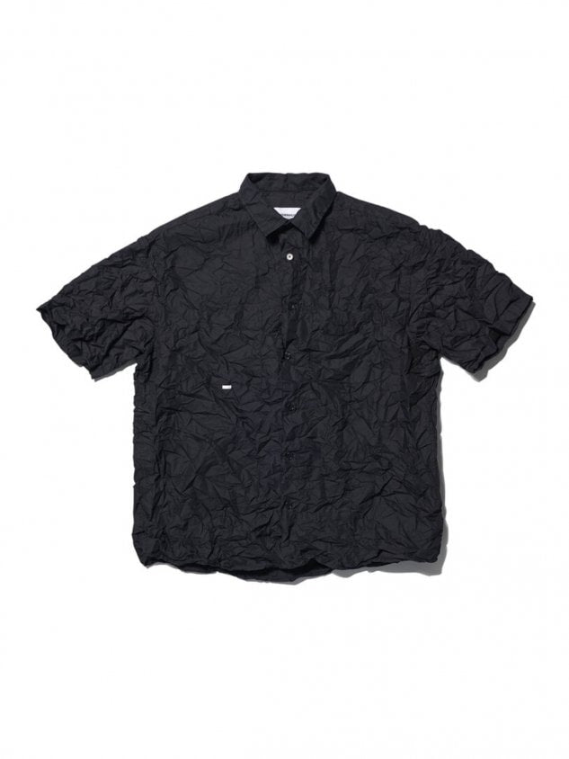 【NOMANUAL】WRINKLED SHORT SLEEVE SHIRT - BLACK