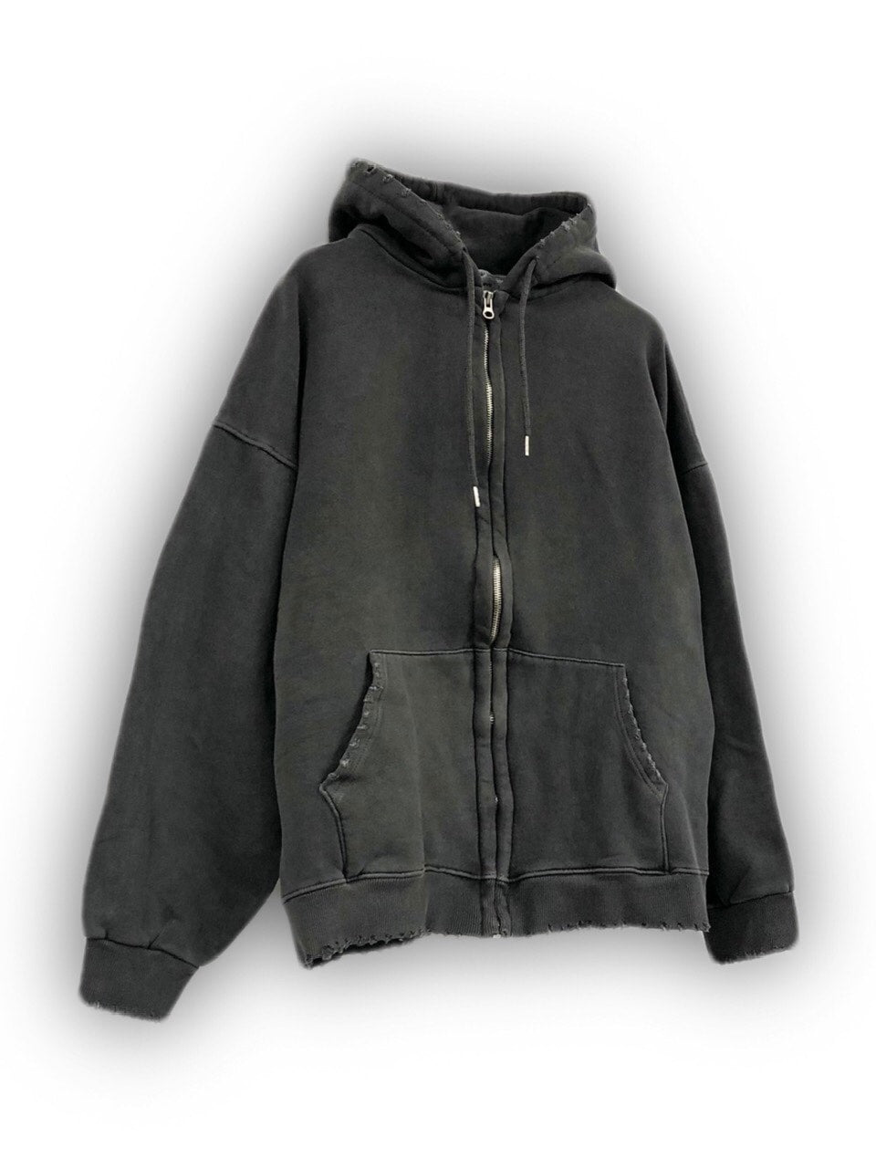 受注制【Never mind the XU】damage zip hoodie (3color)