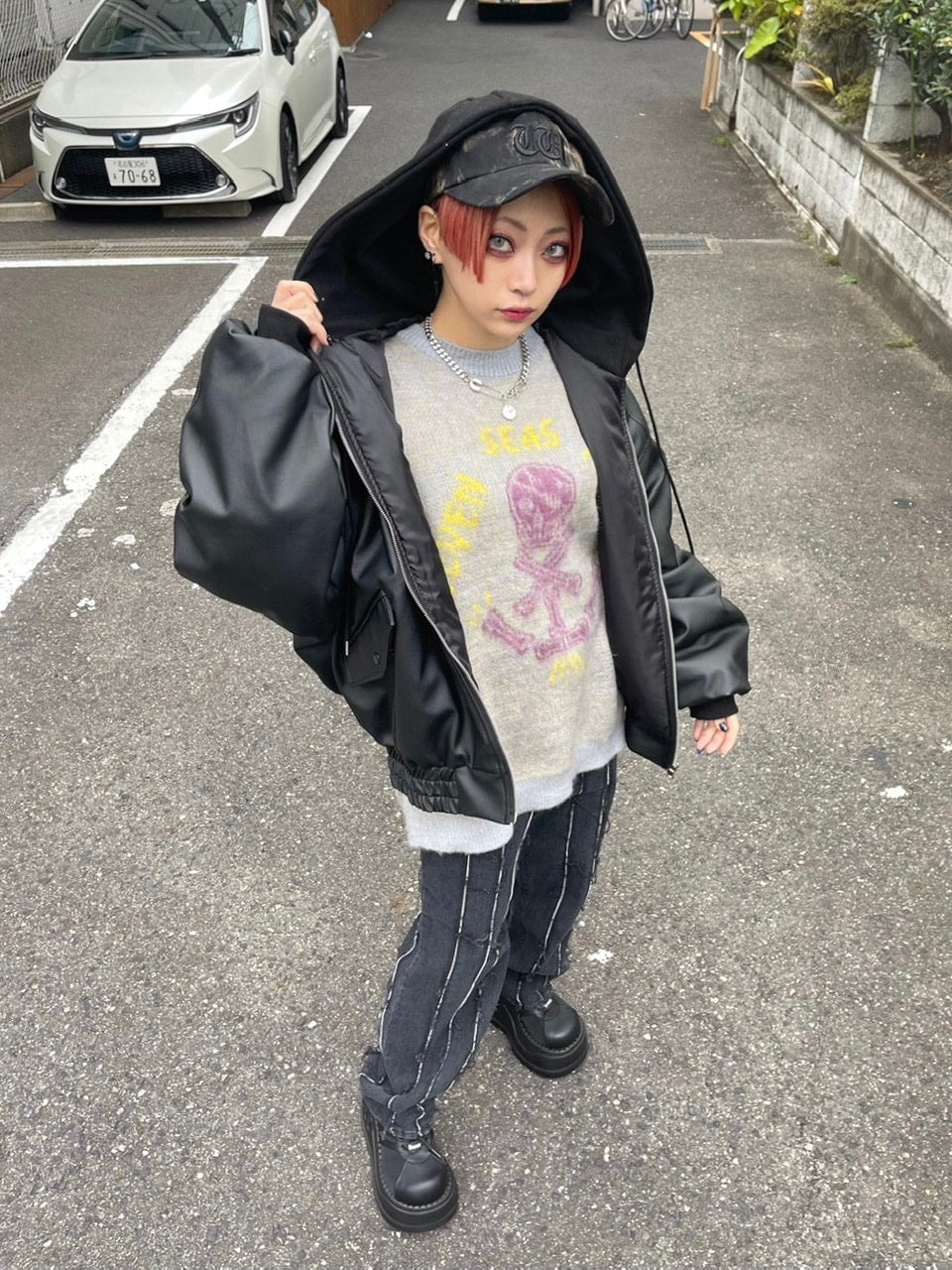 受注制【Never mind the XU】design leather blouson