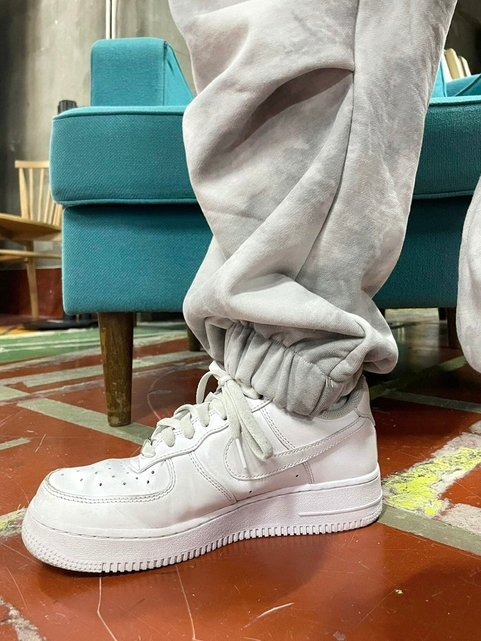 受注制【Never mind the XU】set up tie-dye sweat pants (2color)