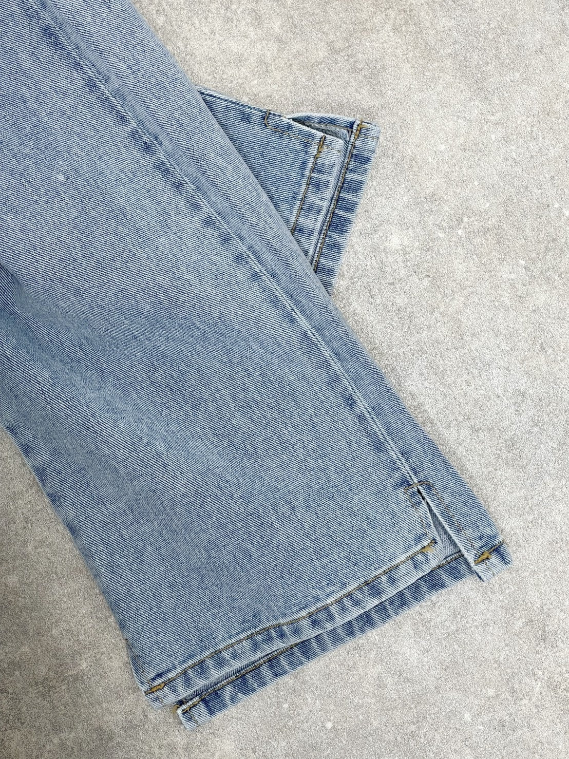 受注制【Chikashitsu +】side slit denim pants