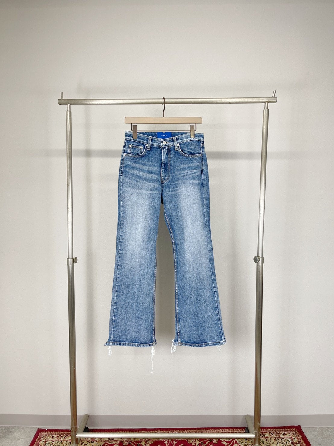 受注制【Chikashitsu +】flare damage denim pants (2color)