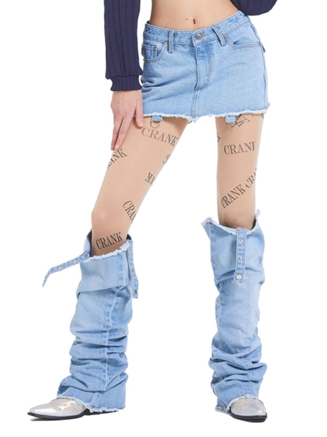 【CRANK】LAYERED DENIM SKIRT