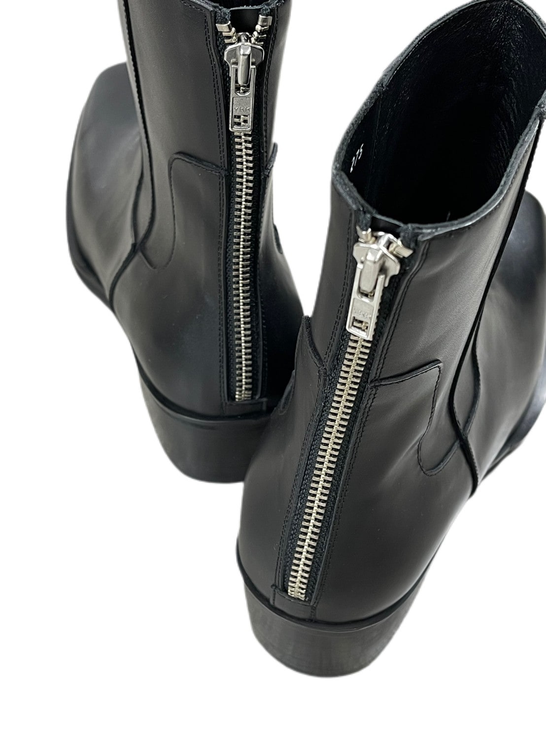 受注制【Chikashitsu +】square toe heel boots (2color)